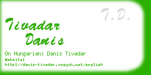 tivadar danis business card